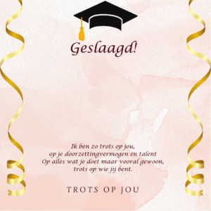 Kaartje 'Geslaagd'