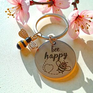 Sleutelhangertje 'Bee happy'